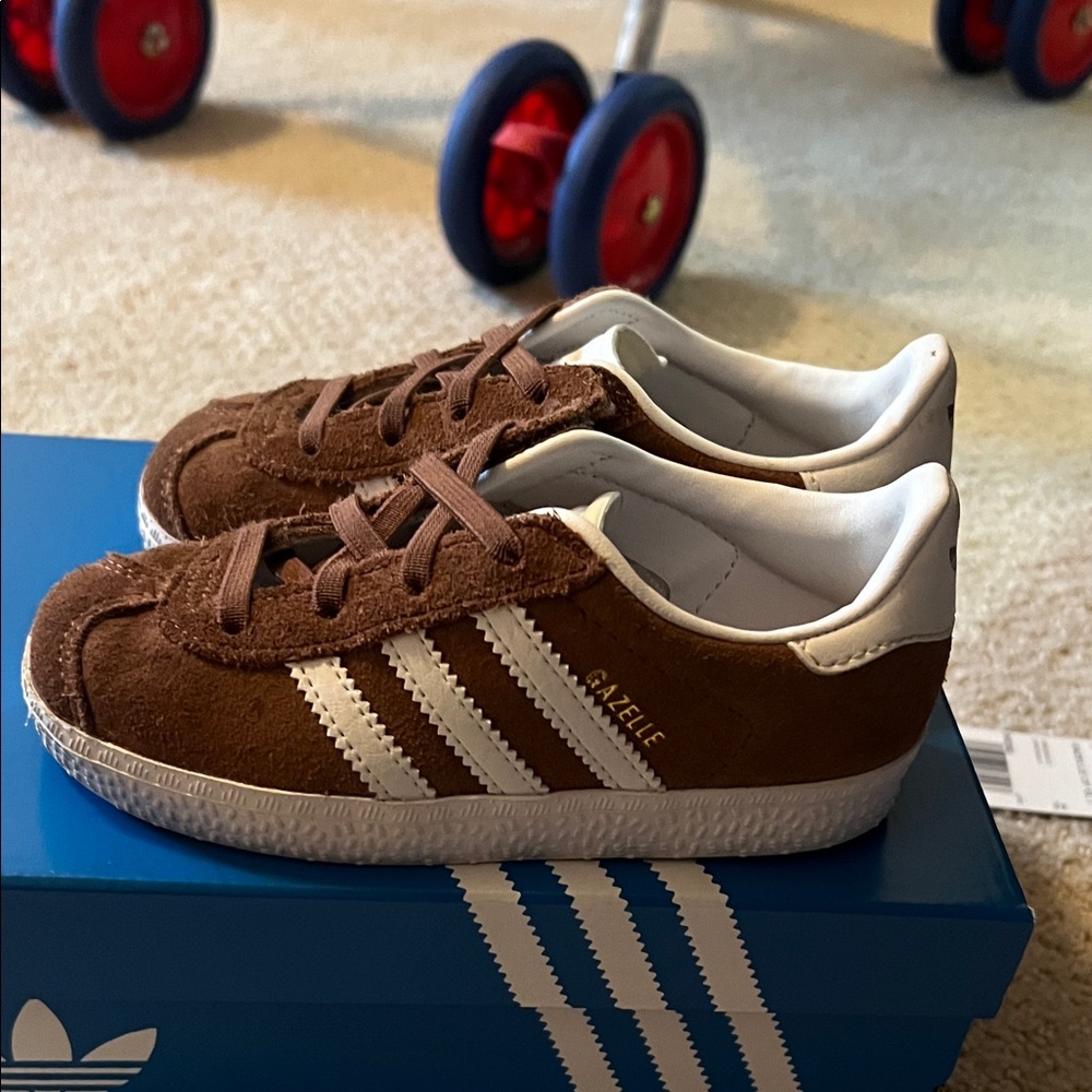 Adidas Kids' Brown and White Gazelle Sneakers